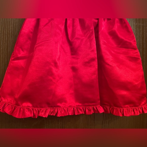 CHAPS Special Occasion RED Satin Look Ruffle Dress SZ-12 months - Picture 5 of 10